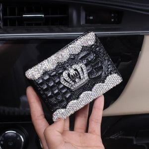 Creative Bling Crystal Diamond Car Ornaments Decoration Car Tissue Box Paper Holder Storage Rhinestone Car Interior Accessories