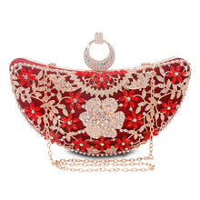 Load image into Gallery viewer, Chaliwini Classic Women Clutch Evening Bag Hollow Out Metal Wedding Sequined Shoulder Bag Prom Bridal Crystal Handbag Purses
