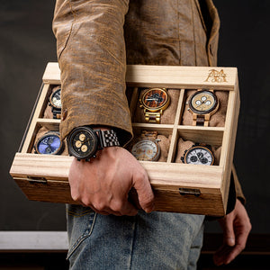 BOBO BIRD Wood Wrist Watch Display Box Organizer Storage Box Watches Holder Jewelry Display Case with pillows without watches