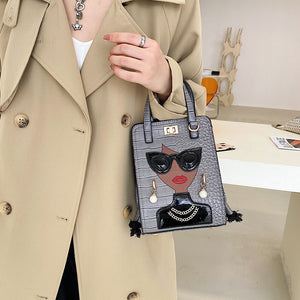 Leather Women&#39;s Bags 2021 Hit New Fashion Beauty Printing Ladies Hand Bags Luxury Designer Party Shopper Female Shoulder Bag