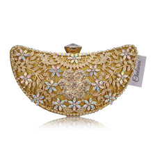 Load image into Gallery viewer, Chaliwini Classic Women Clutch Evening Bag Hollow Out Metal Wedding Sequined Shoulder Bag Prom Bridal Crystal Handbag Purses
