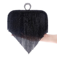 Load image into Gallery viewer, GLOIG Fashion women tassel evening bags diamonds beaded clutch wedding purse shoulder party laides case purse
