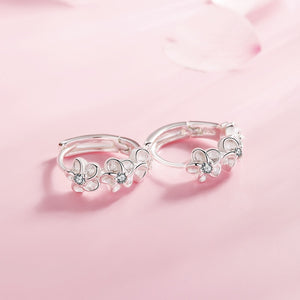 NEHZY 925 silver needle new women's fashion high quality jewelry crystal zircon flower type three five-leaf flower earrings