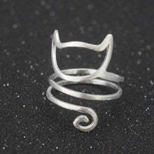 Load image into Gallery viewer, S925 Korean Cute Little Cat Creative Cat Ring Adjustable Cat Paw Simple Style For Women Girl Daily Accessory Fashion Jewelry

