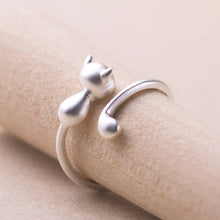 Load image into Gallery viewer, S925 Korean Cute Little Cat Creative Cat Ring Adjustable Cat Paw Simple Style For Women Girl Daily Accessory Fashion Jewelry
