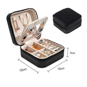 Portable Jewelry Box Jewelry Organizer Display Travel Jewelry Case Boxes Waterproof Leather Storage Zipper Jewelers Joyero