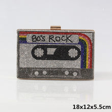 Load image into Gallery viewer, Cassette Rhinestone Purse
