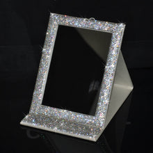 Load image into Gallery viewer, Foldable Rhinestone Make Up Mirror
